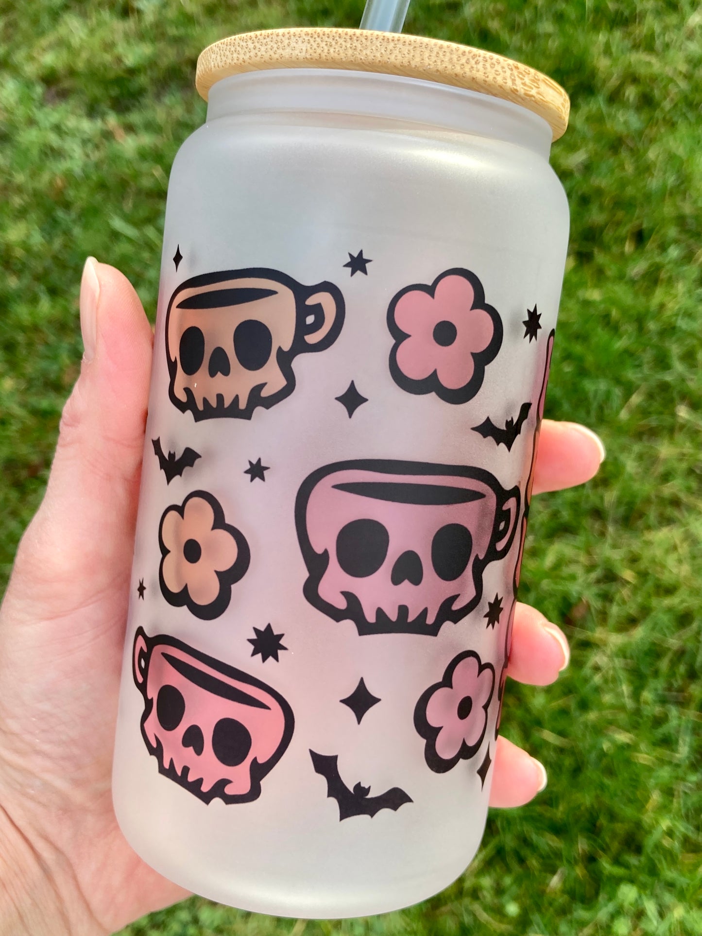 Hocus Pocus - Libbey cup - glass can with straw