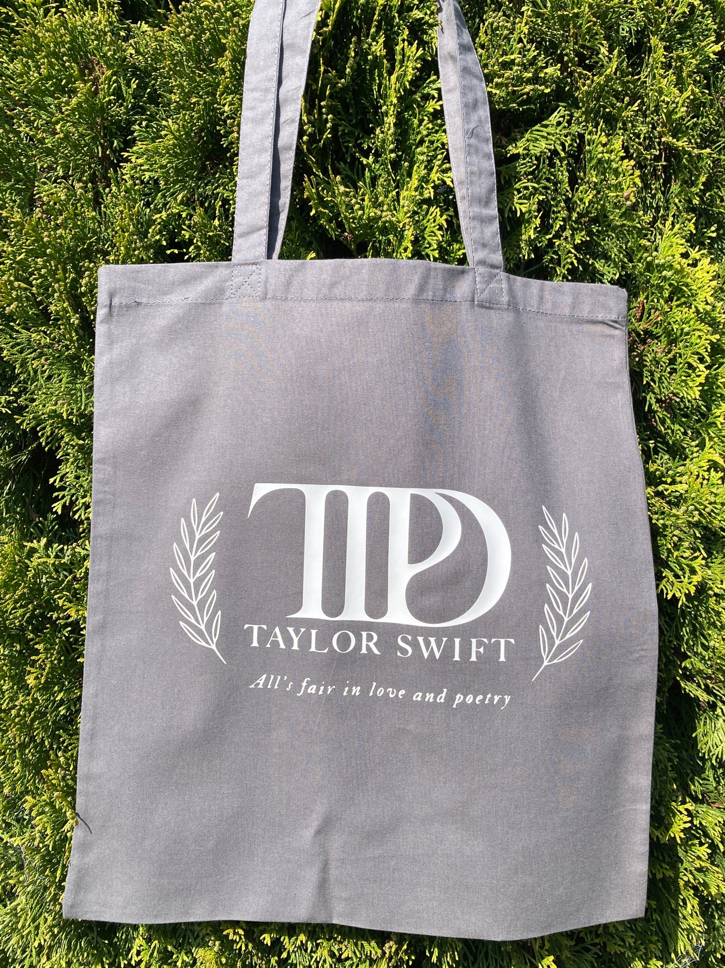 TS TTPD inspired grey tote bag