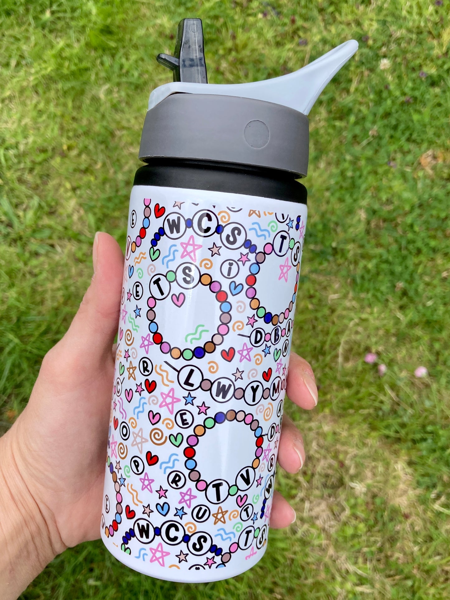 Taylor Swift inspired friendship bracelets water bottle