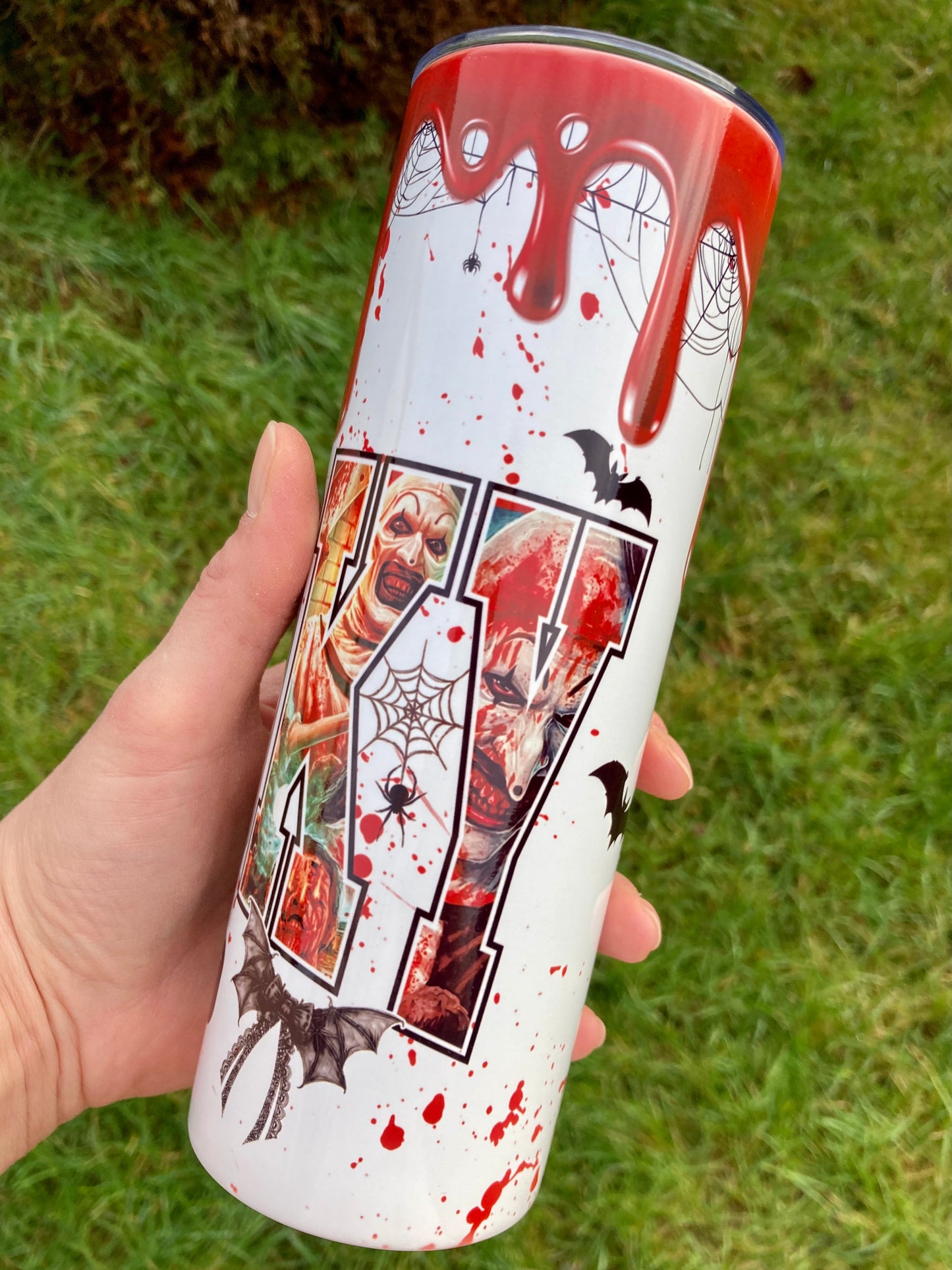 Horror Villain Terrifier skinny tumbler