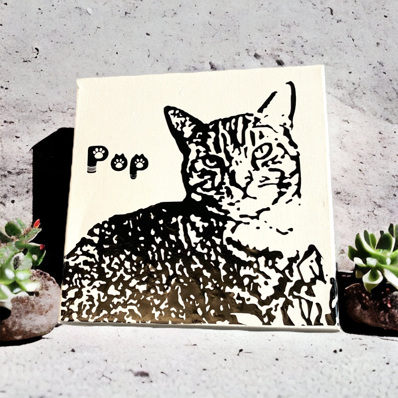 Custom pet portrait canvas