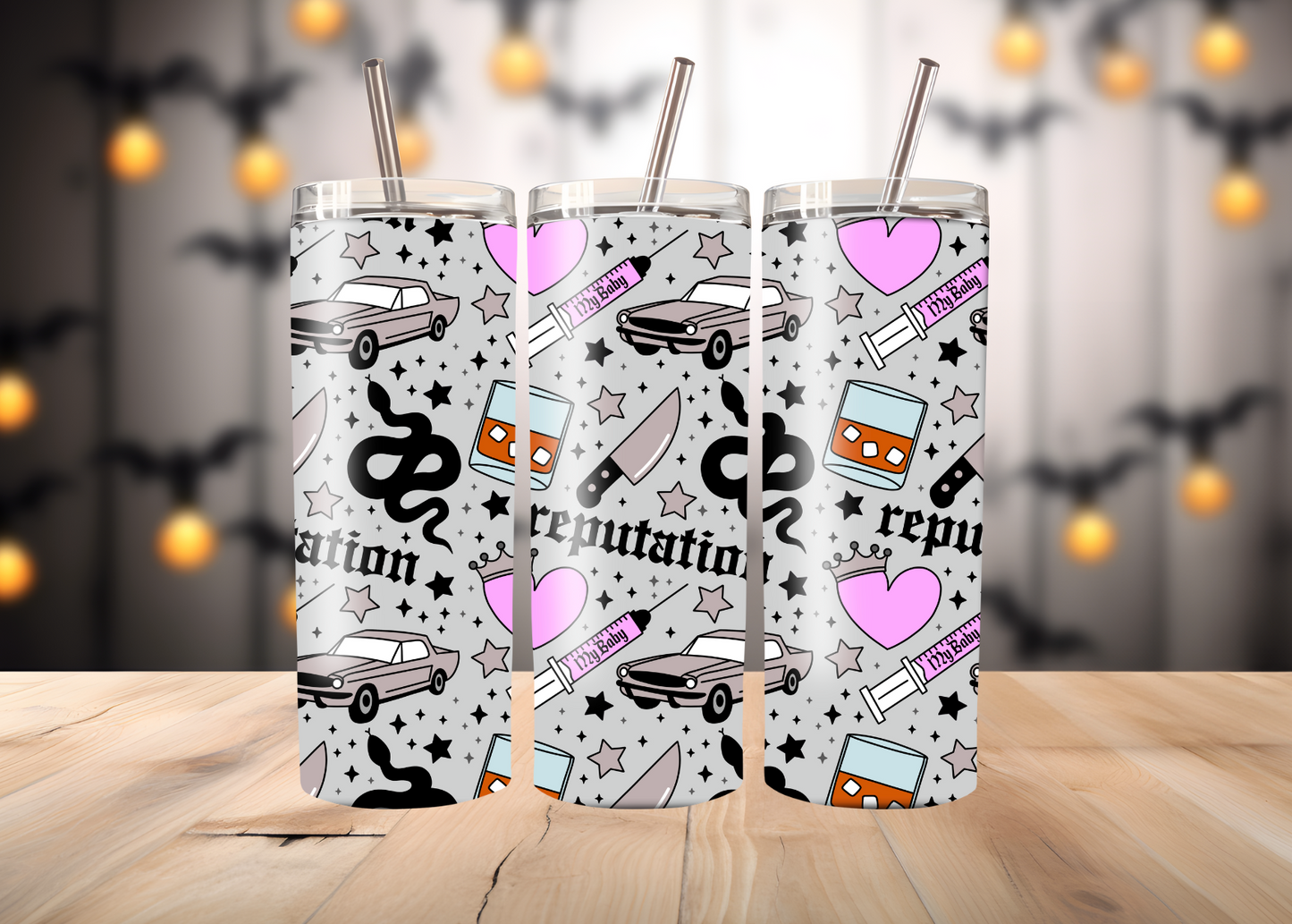 TS Reputation inspired skinny tumbler