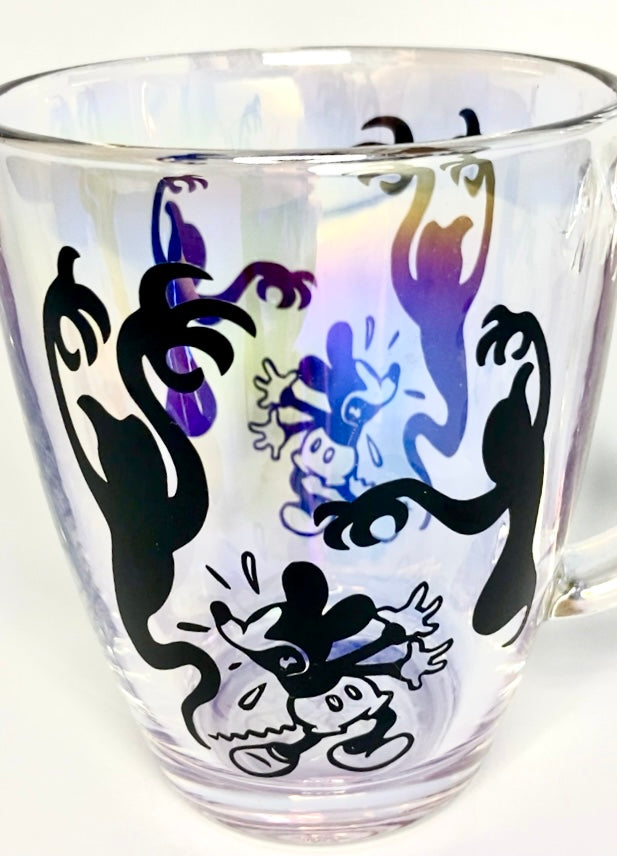 Custom Mickey Mouse vintage skeleton iridescent mug