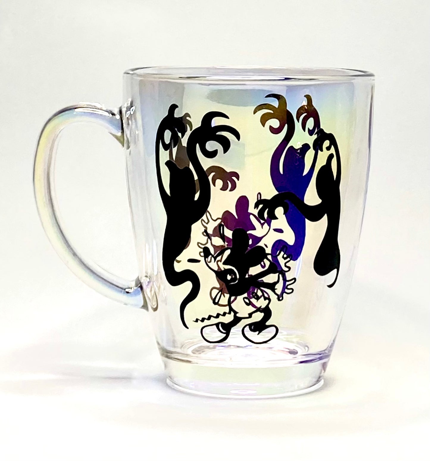 Custom Mickey Mouse vintage skeleton iridescent mug