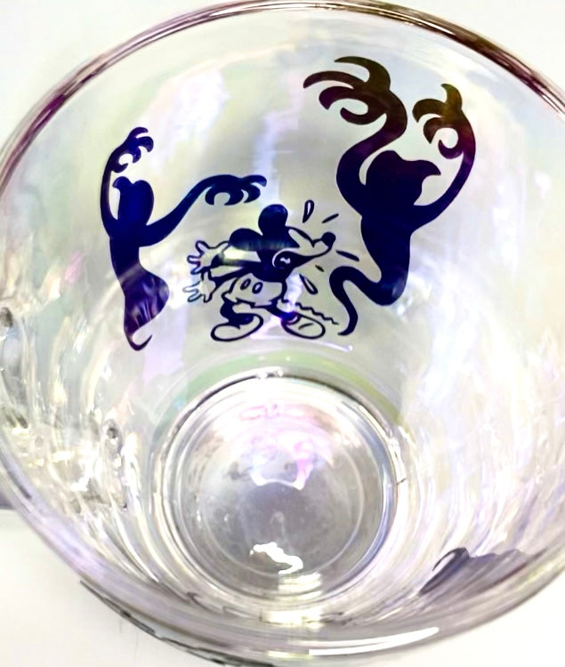 Custom Mickey Mouse vintage skeleton iridescent mug