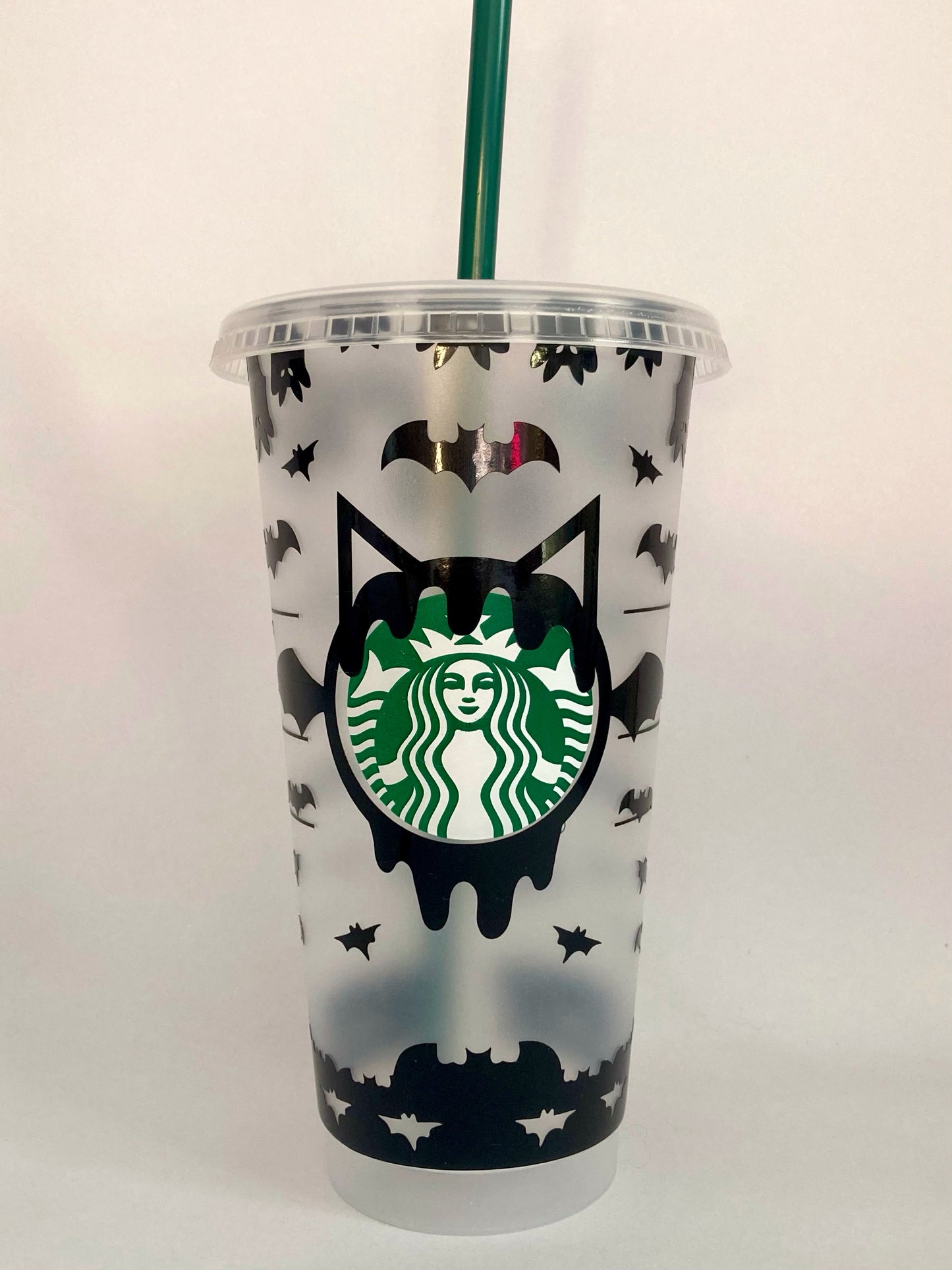 Starbucks custom cold cup with bats design