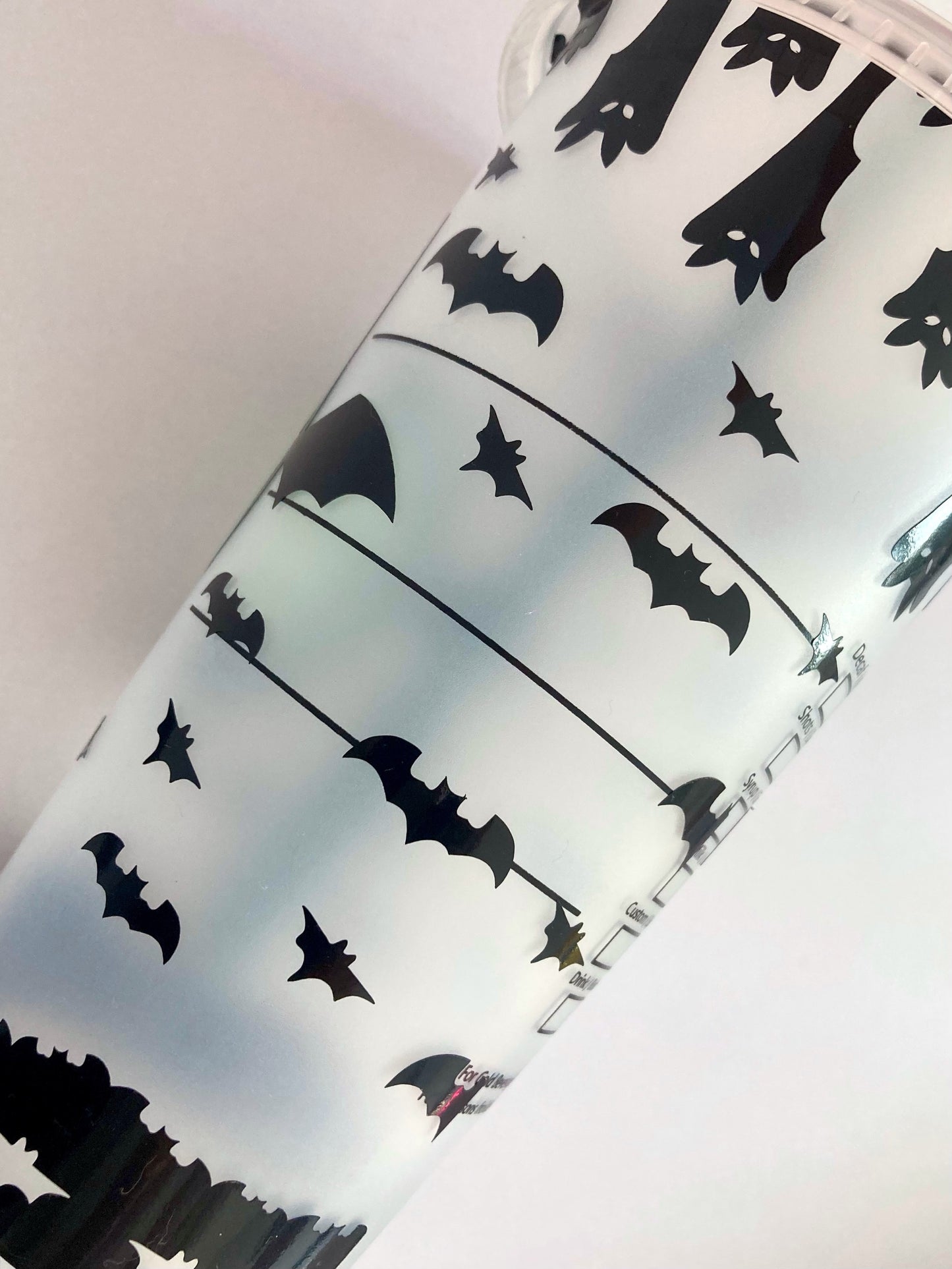 Starbucks custom cold cup with bats design