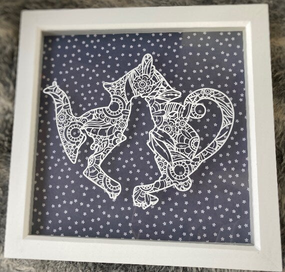 Large Alice in wonderland floral mandala - Floating vinyl cut for 30x30 frame