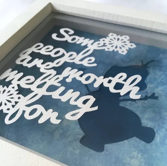 Some People are Worth Melting For - Floating paper cut