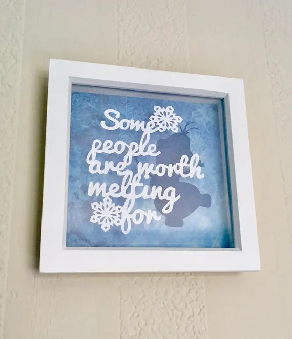 Some People are Worth Melting For - Floating paper cut