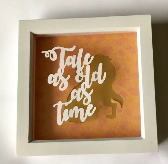 Tale as Old as Time - Floating paper cut