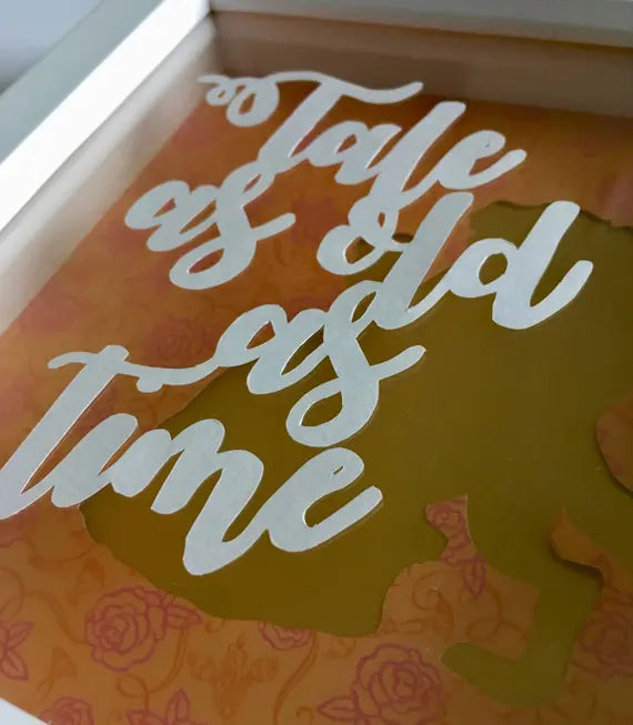 Tale as Old as Time - Floating paper cut