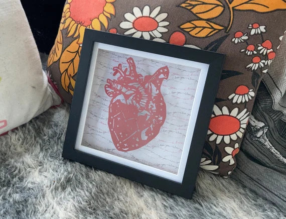 Anatomical heart with stars/constellation - floating paper cut
