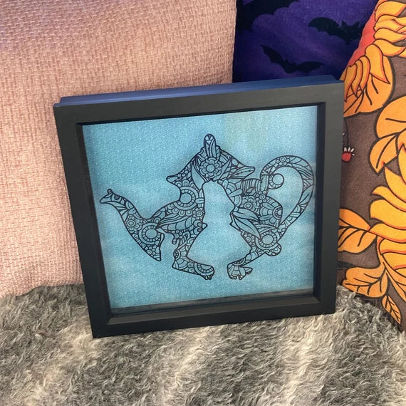 Alice in wonderland floral mandala - 20x20cm