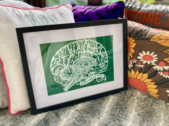 Anatomical brain - Always on my mind - A4 paper cut