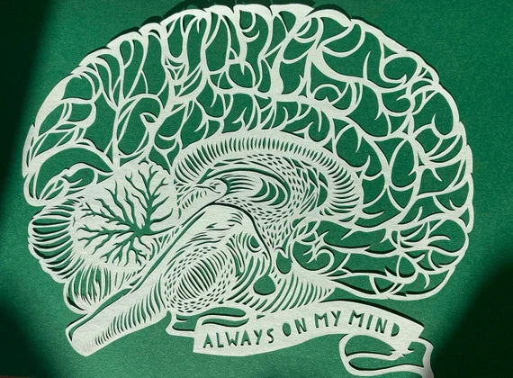 Anatomical brain - Always on my mind - A4 paper cut