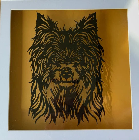 Yorkshire Terrier floating papercut