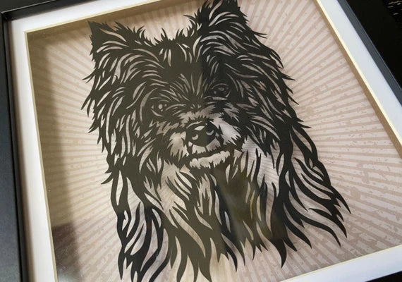 Yorkshire Terrier floating papercut