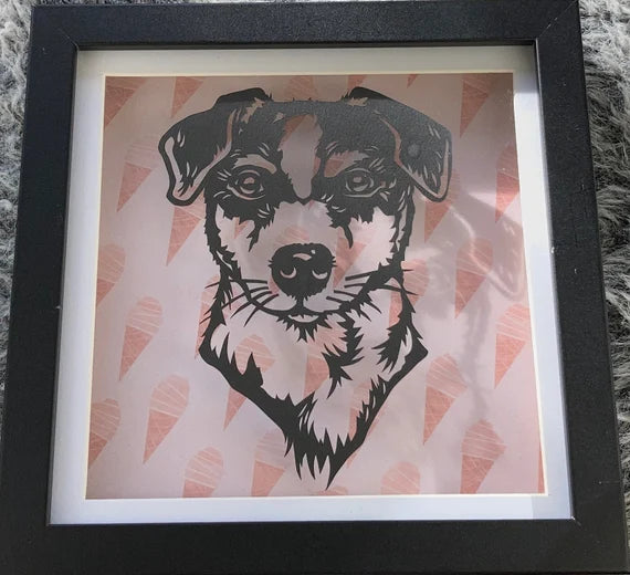 Jack Russell - floating papercut