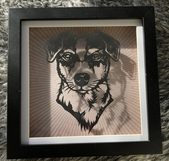 Jack Russell - floating papercut