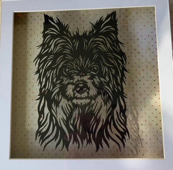 Yorkshire Terrier floating papercut
