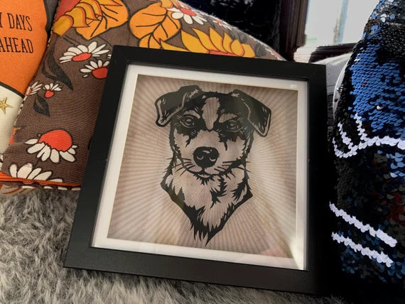 Jack Russell - floating papercut
