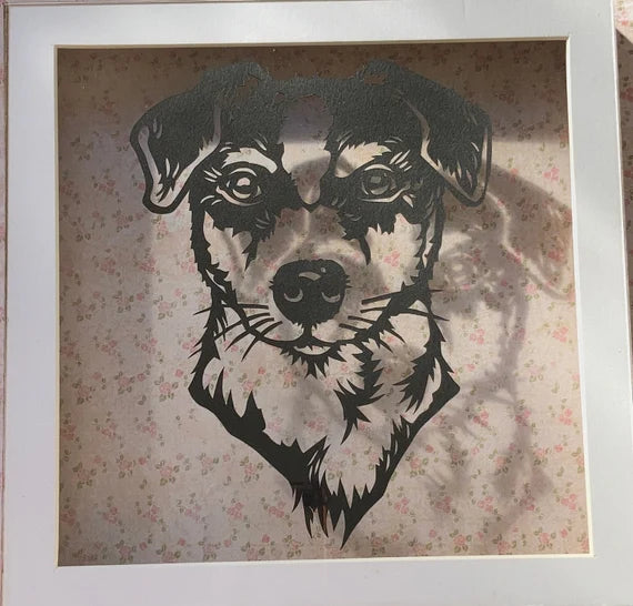 Jack Russell - floating papercut