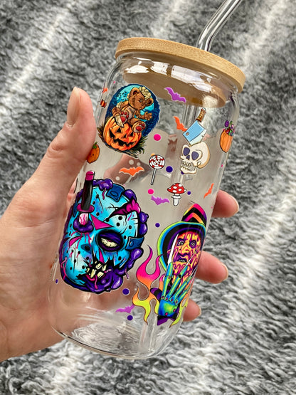 Horror villains - Libbey cup - glass can with straw