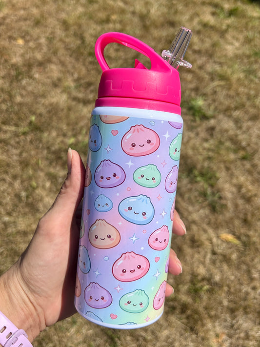 Dumplings squishy pink 600ml water bottle
