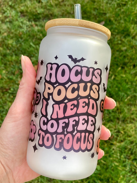 Hocus Pocus - Libbey cup - glass can with straw