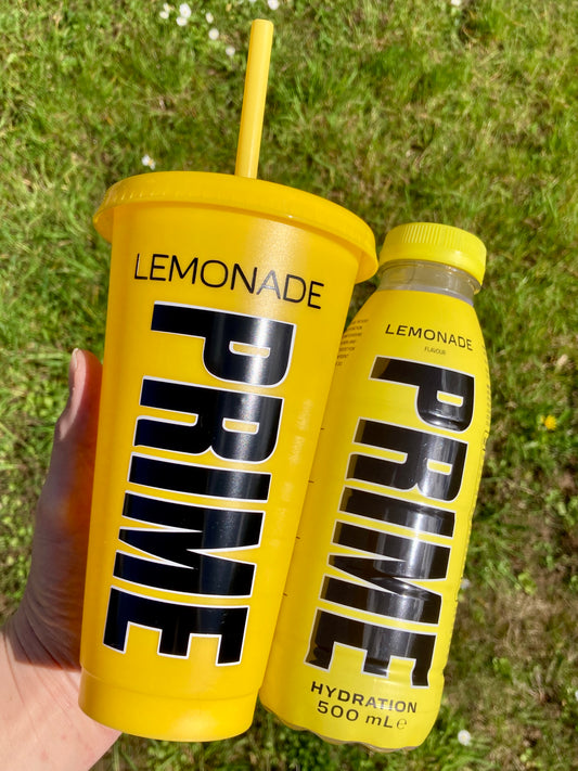 Prime Lemonade 24oz Yellow cold cup