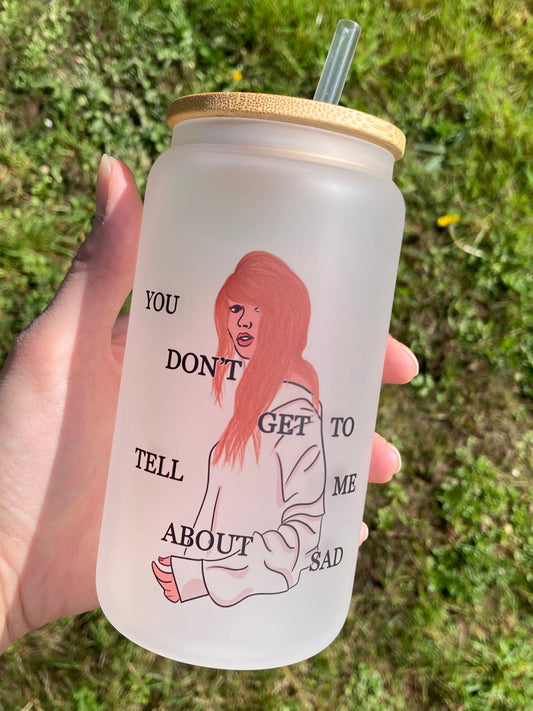 TTPD Inspired - Libbey cup - glass can with straw handmade