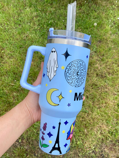 Midnights lyrics inspired - blue - 40oz tumbler