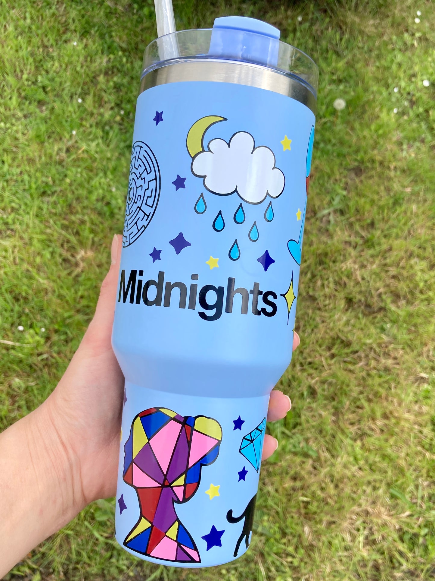 Midnights lyrics inspired - blue - 40oz tumbler