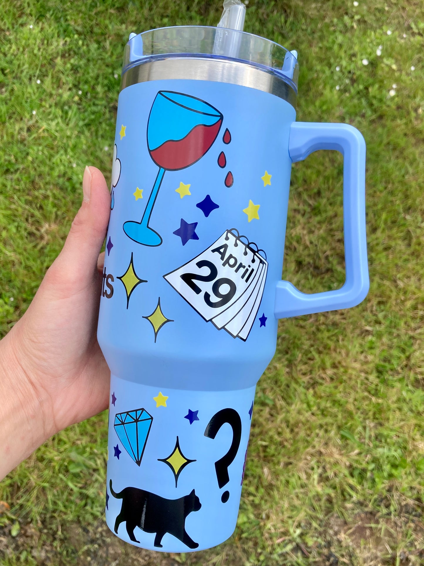 Midnights lyrics inspired - blue - 40oz tumbler