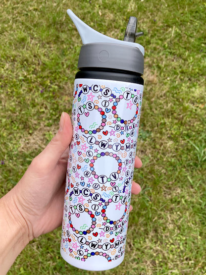 Taylor Swift inspired friendship bracelets large water bottle