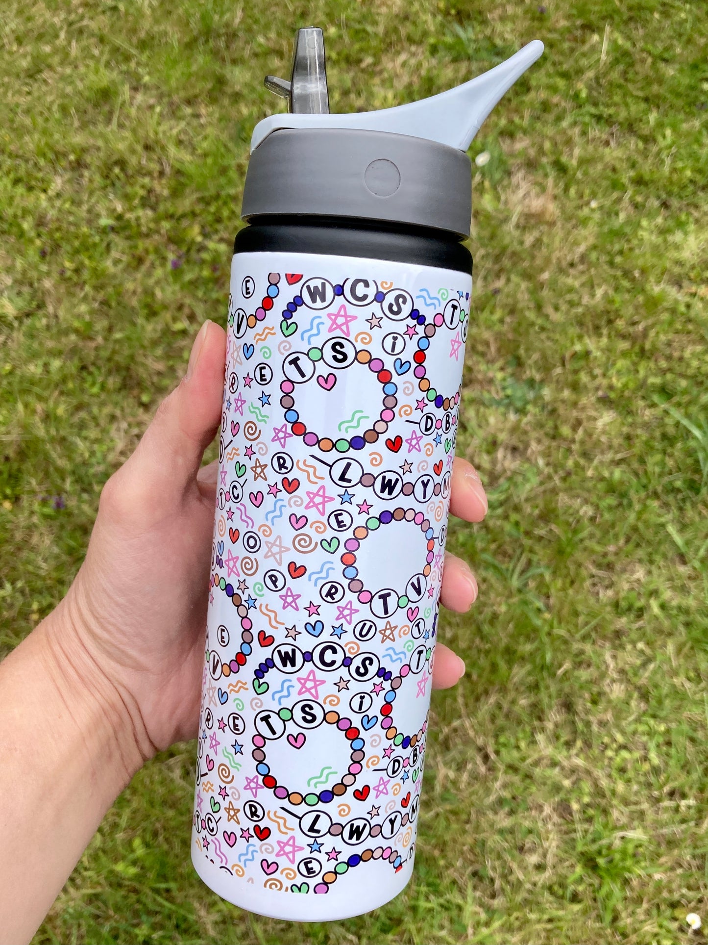 Taylor Swift inspired friendship bracelets large water bottle