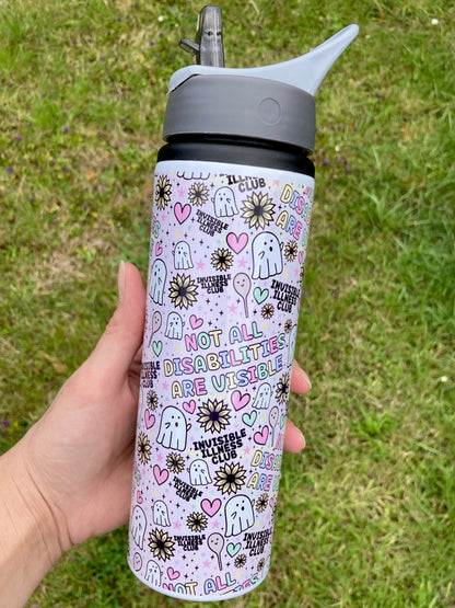 Invisible Illness Ghosts 750ml water bottle