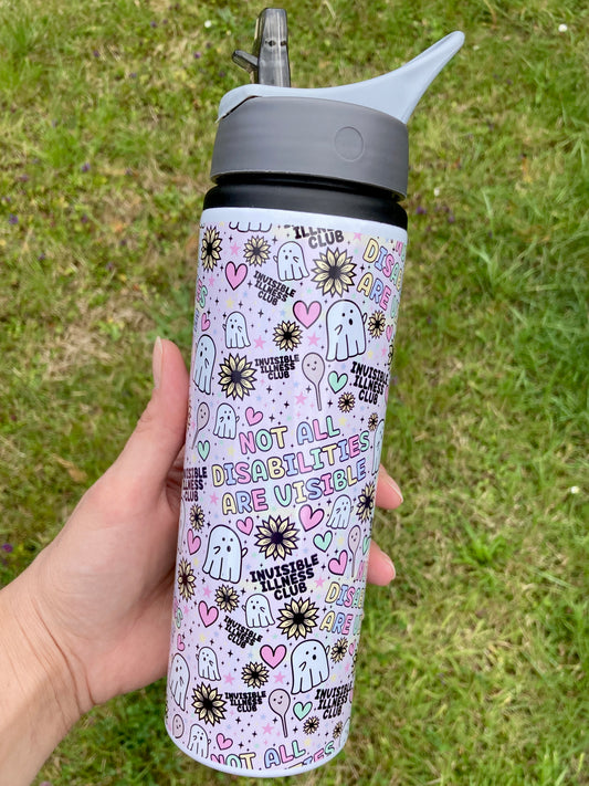 Invisible Illness Ghosts 750ml water bottle
