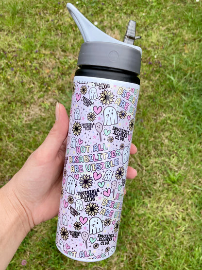 Invisible Illness Ghosts 750ml water bottle