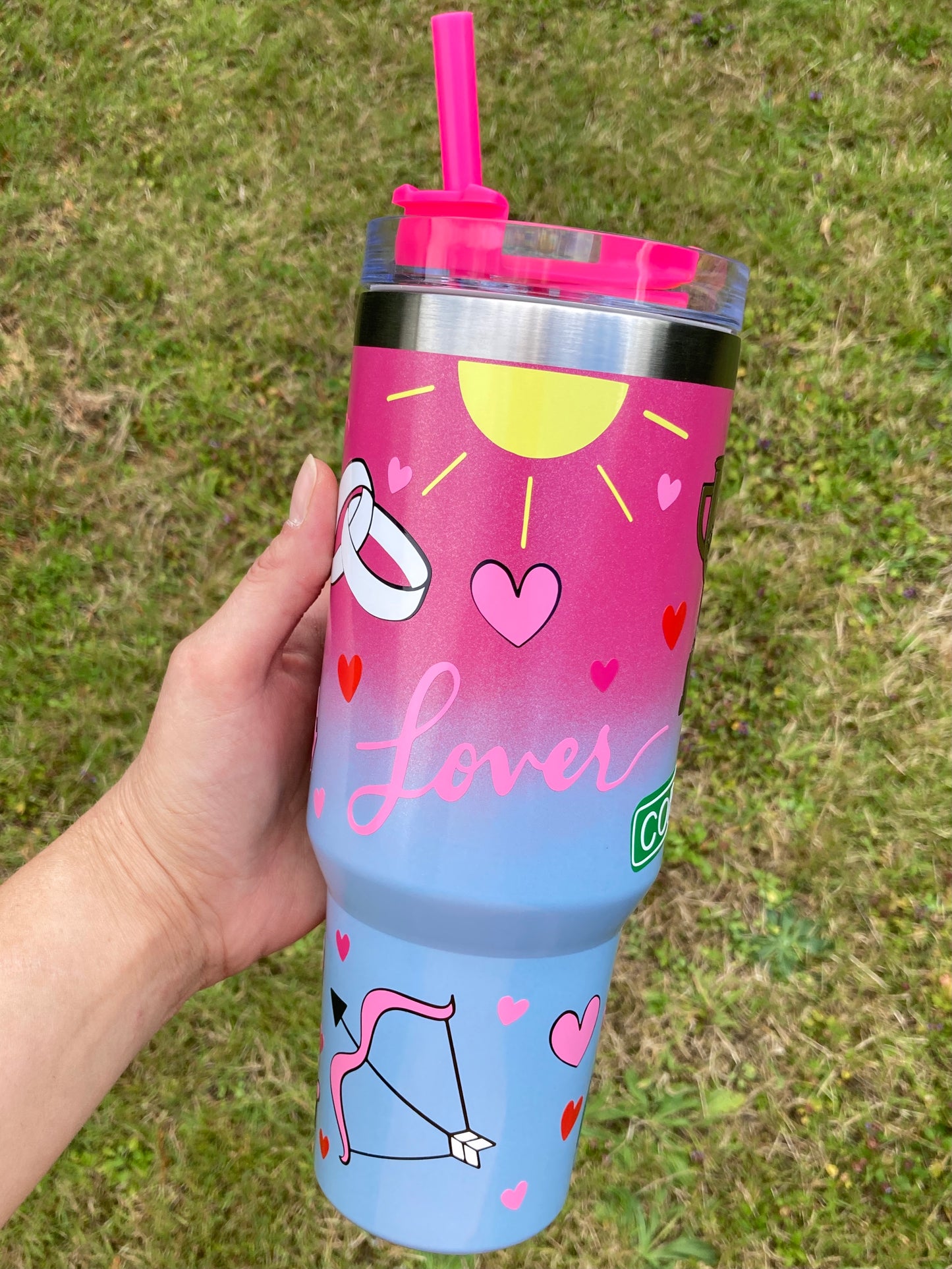 Lover inspired - Pink & Blue Ombre - 40oz tumbler