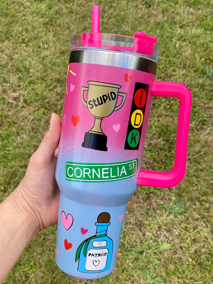 Lover inspired - Pink & Blue Ombre - 40oz tumbler