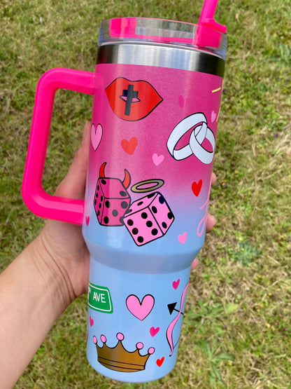 Lover inspired - Pink & Blue Ombre - 40oz tumbler