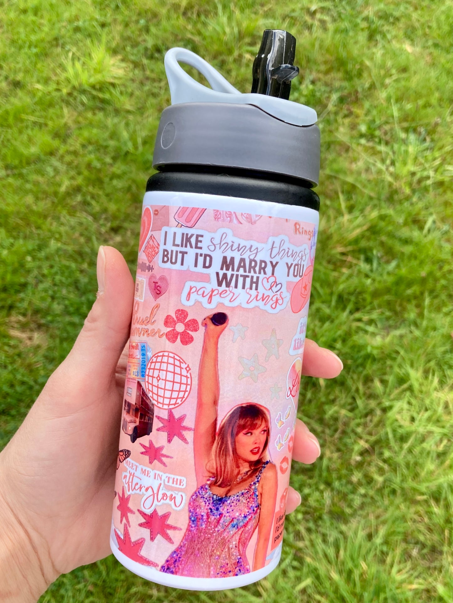 TS Lover lyrics inspired water bottle