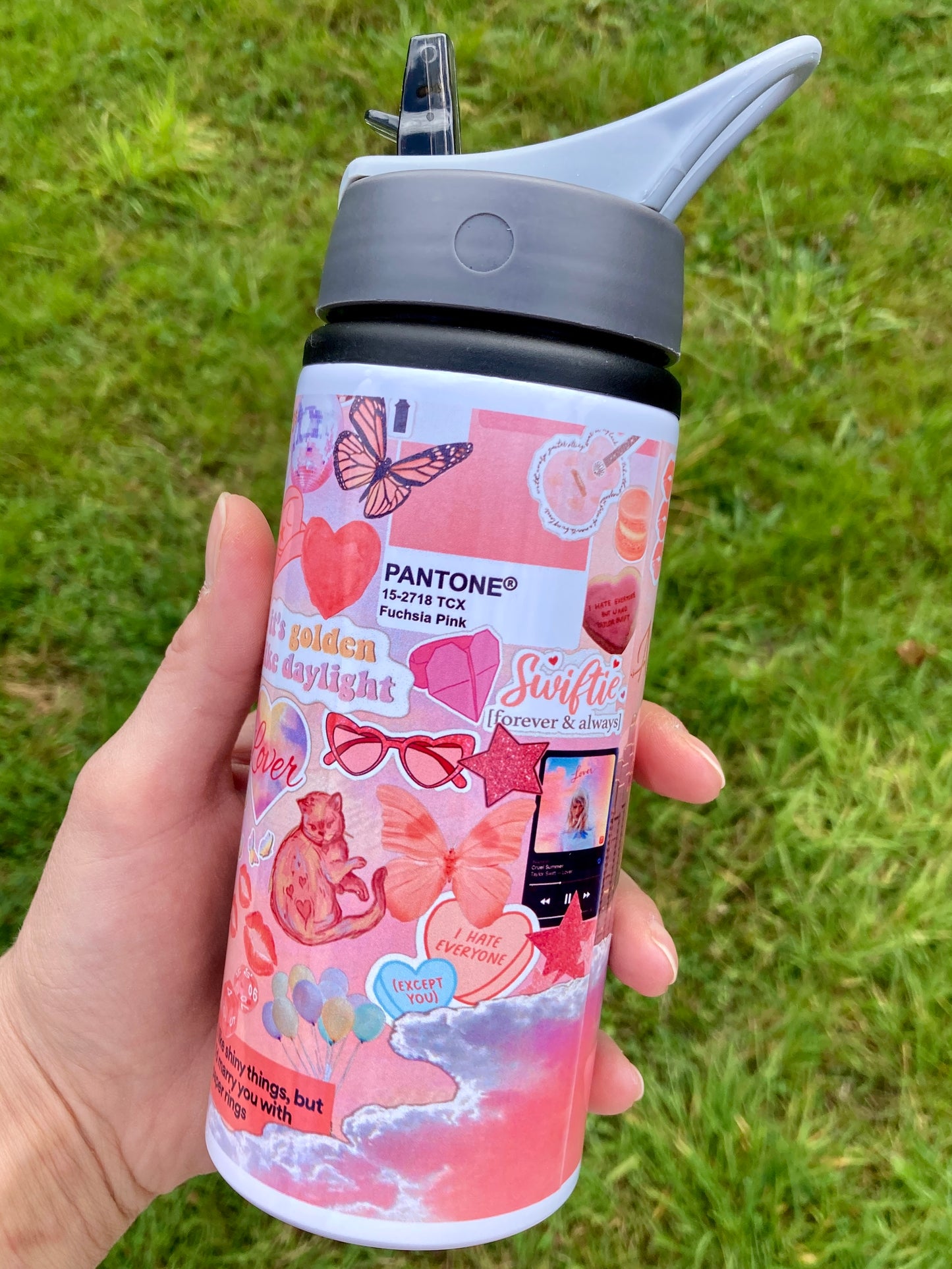 TS Lover lyrics inspired water bottle