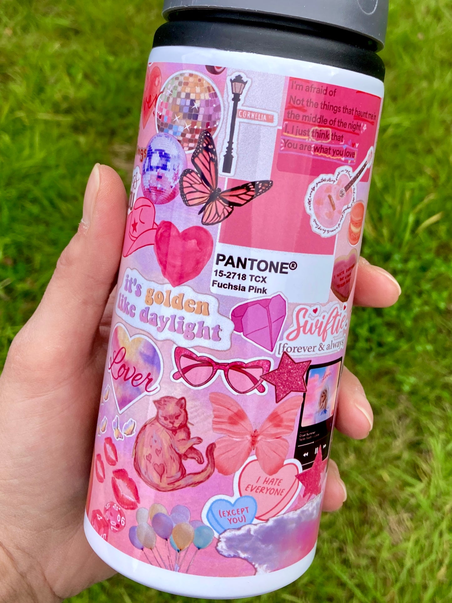 TS Lover lyrics inspired water bottle pinker