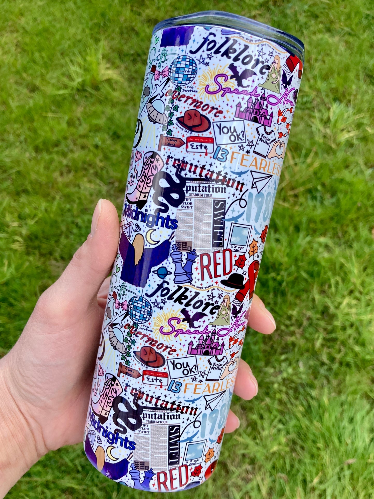 TS albums skinny tumbler