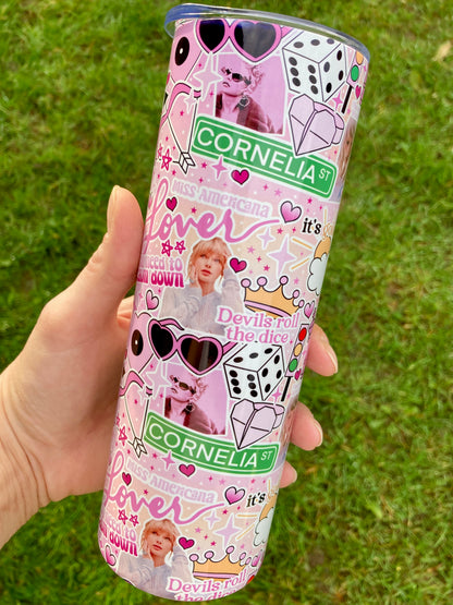 TS Lover lyrics inspired skinny tumbler