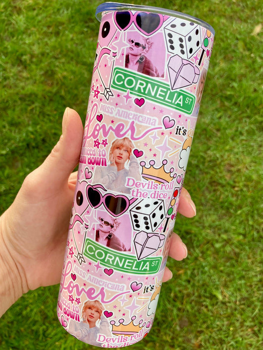 TS Lover lyrics inspired skinny tumbler