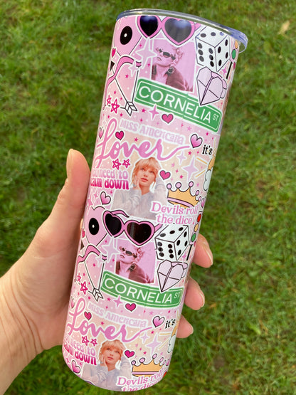 TS Lover lyrics inspired skinny tumbler